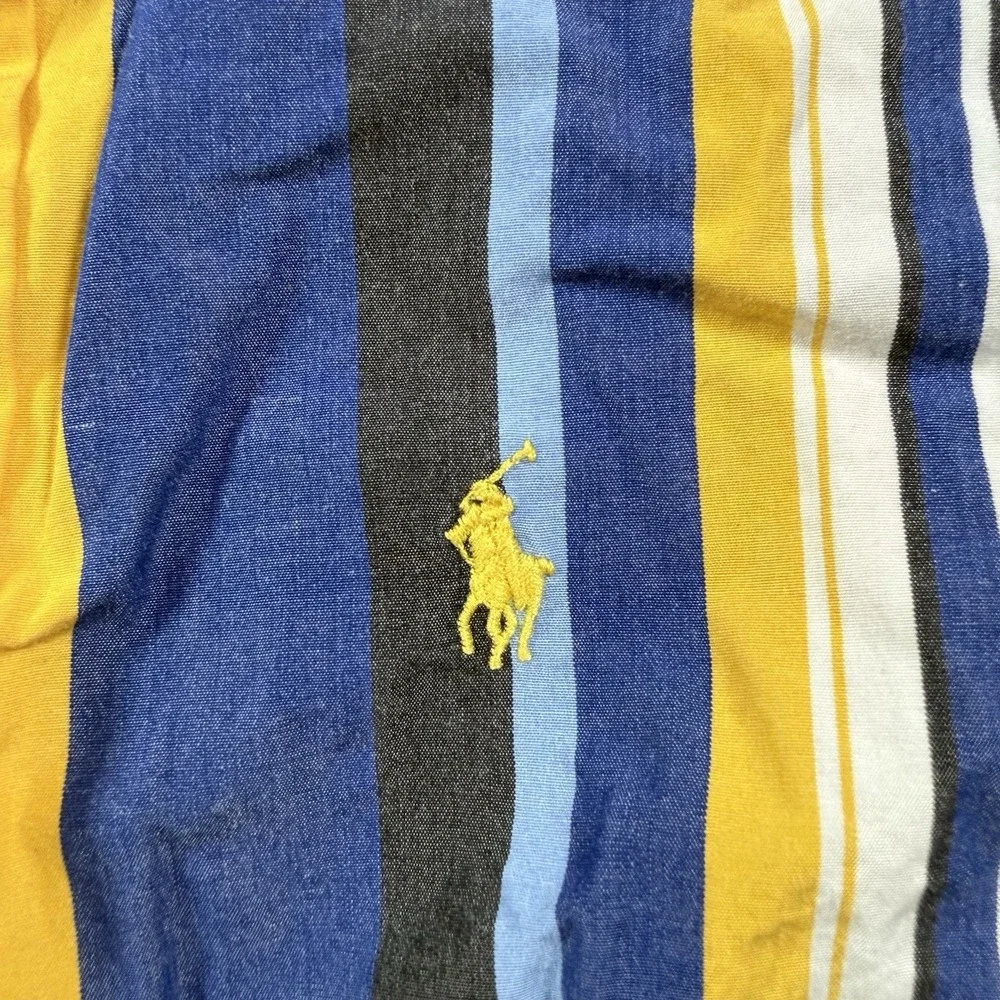 Ralph Lauren Boys Striped Button Down Shirt Blue‎ Yellow Size 4